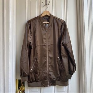 Just Quella Brown Bomber Jacket